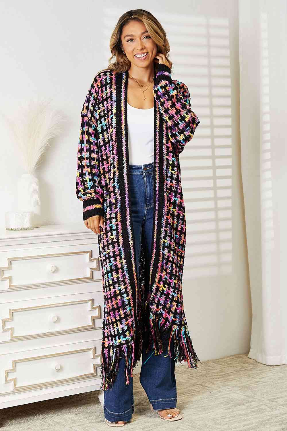 Technicolored Dream Fringe Cardigan