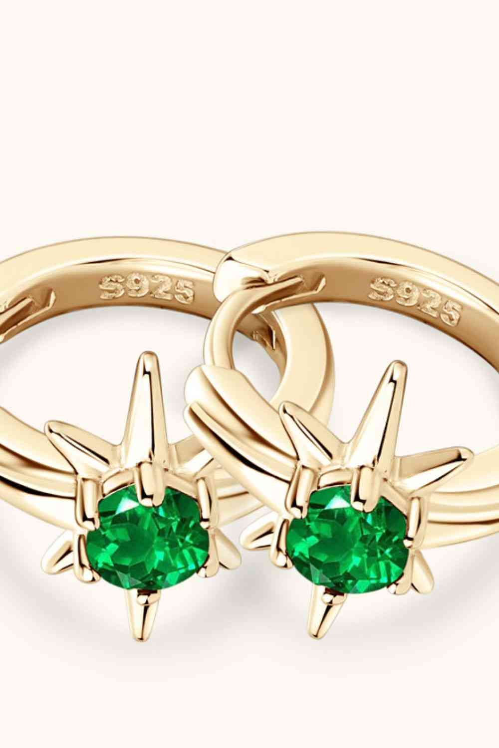 Mars Emerald Huggie Earrings