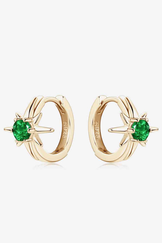 Mars Emerald Huggie Earrings