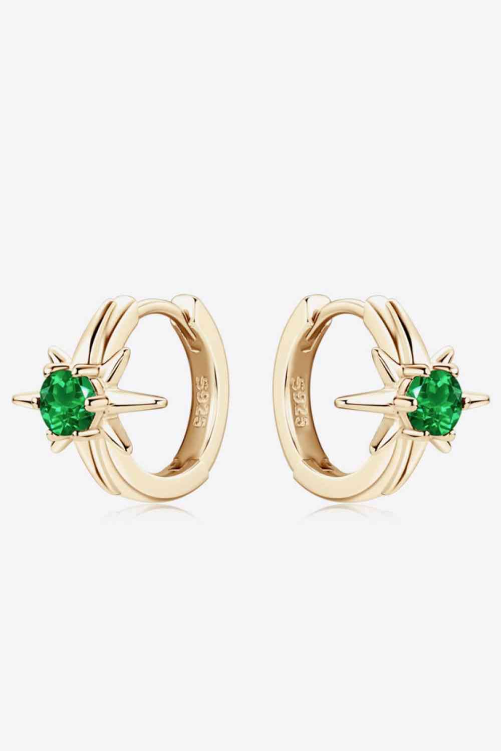 Mars Emerald Huggie Earrings