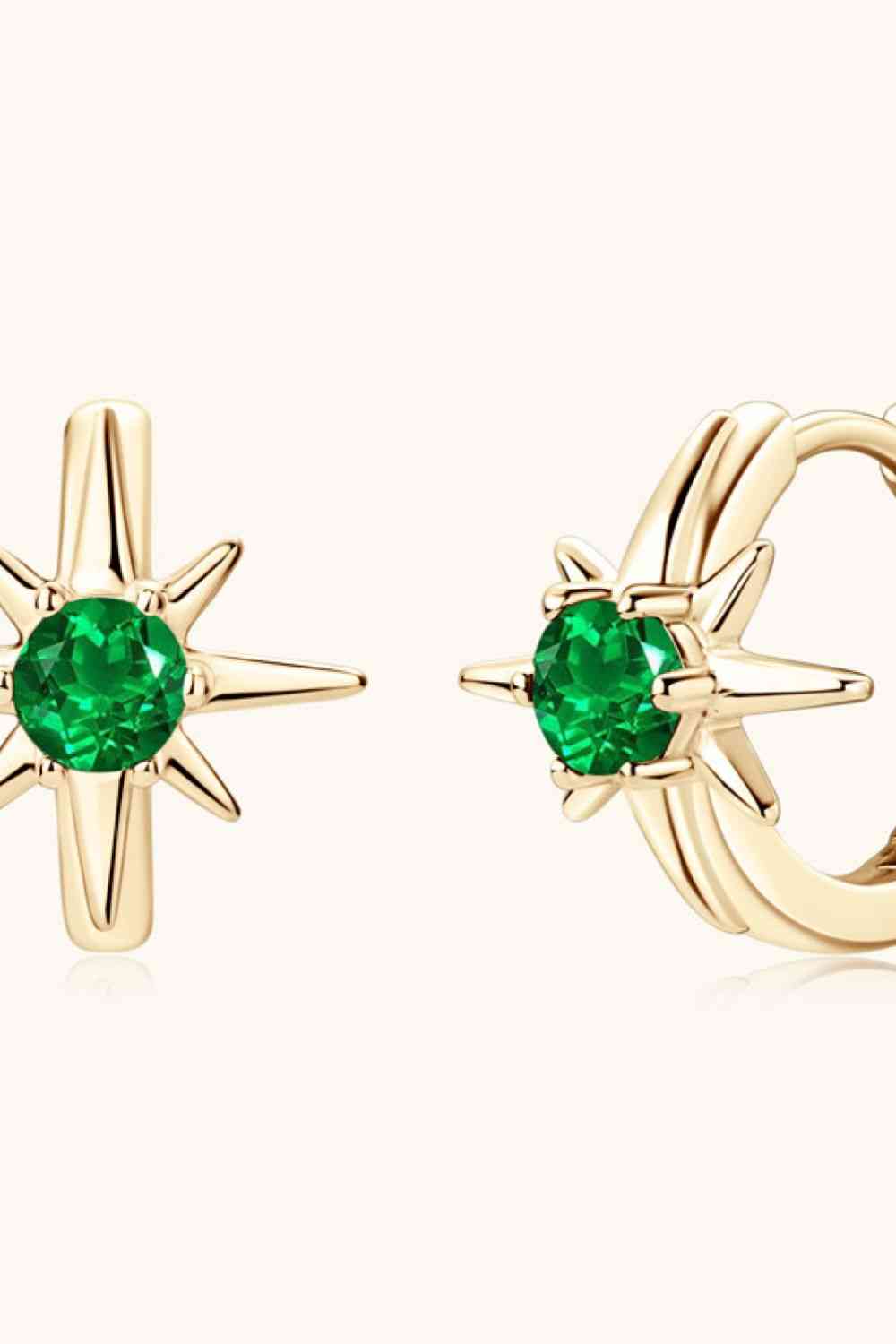 Mars Emerald Huggie Earrings