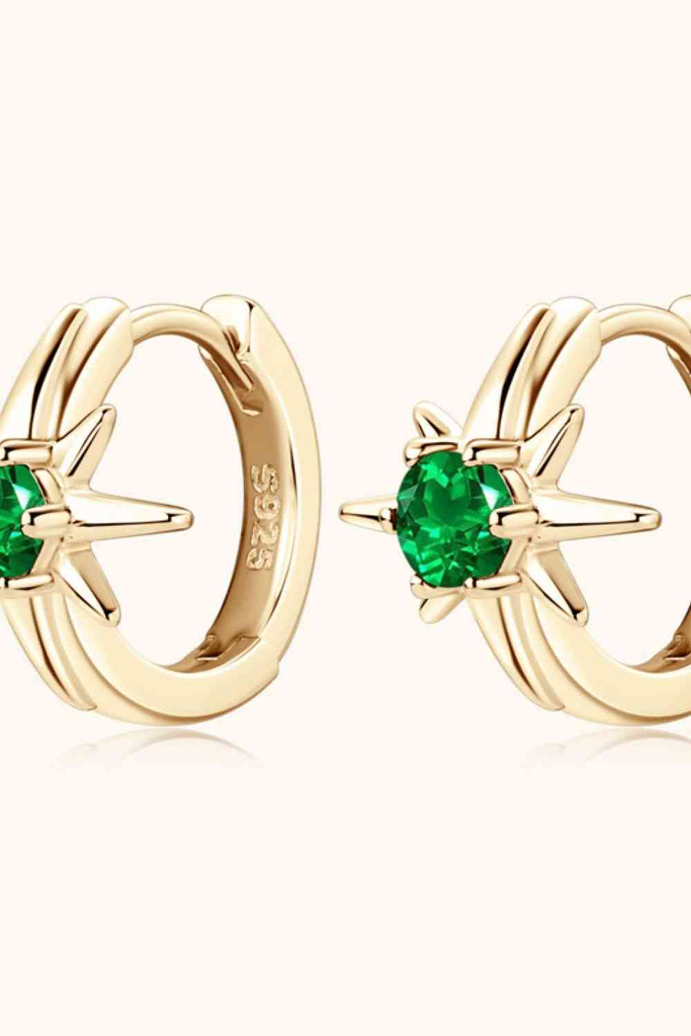 Mars Emerald Huggie Earrings